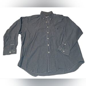 Ralph Lauren Blue and Green Checkered Casual Shirt
